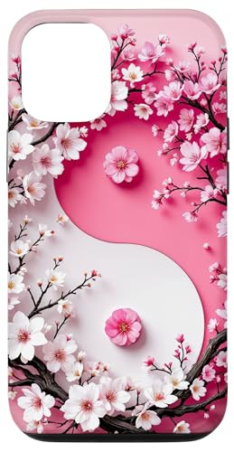 Yin Yang Kirschblüte Sakura Rose Floral Pink Yin und Yang Hülle für iPhone 12/12 Pro von Floral Botanical Cherry Blossom Sakura Yin Yang