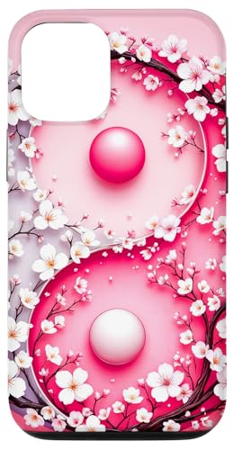 Yin Yang Kirschblüte Sakura Rose Floral Pink Yin und Yang Hülle für iPhone 12/12 Pro von Floral Botanical Cherry Blossom Sakura Yin Yang