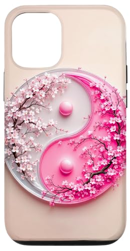 Yin Yang Kirschblüte Sakura Rose Floral Pink Yin und Yang Hülle für iPhone 12/12 Pro von Floral Botanical Cherry Blossom Sakura Yin Yang