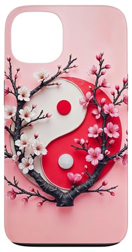 Yin Yang Kirschblüte Sakura Rose Floral Pink Yin und Yang Hülle für iPhone 13 von Floral Botanical Cherry Blossom Sakura Yin Yang