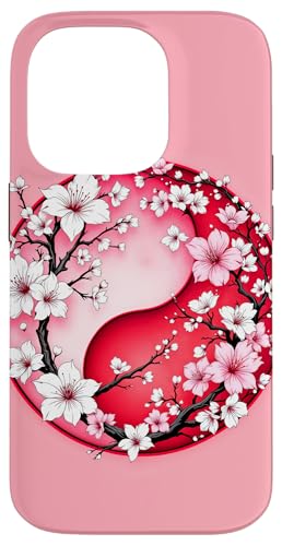 Yin Yang Kirschblüte Sakura Rose Floral Pink Yin und Yang Hülle für iPhone 14 Pro von Floral Botanical Cherry Blossom Sakura Yin Yang