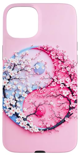 Yin Yang Kirschblüte Sakura Rose Floral Pink Yin und Yang Hülle für iPhone 15 Plus von Floral Botanical Cherry Blossom Sakura Yin Yang