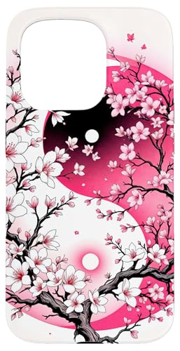 Yin Yang Kirschblüte Sakura Rose Floral Pink Yin und Yang Hülle für iPhone 15 Pro von Floral Botanical Cherry Blossom Sakura Yin Yang