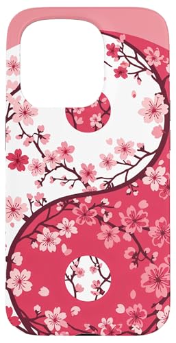 Yin Yang Kirschblüte Sakura Rose Floral Pink Yin und Yang Hülle für iPhone 15 Pro von Floral Botanical Cherry Blossom Sakura Yin Yang