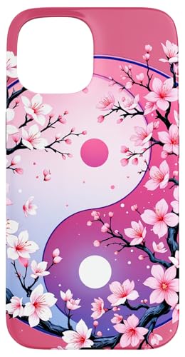 Yin Yang Kirschblüte Sakura Rose Floral Pink Yin und Yang Hülle für iPhone 15 von Floral Botanical Cherry Blossom Sakura Yin Yang