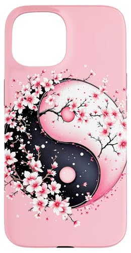 Yin Yang Kirschblüte Sakura Rose Floral Pink Yin und Yang Hülle für iPhone 15 von Floral Botanical Cherry Blossom Sakura Yin Yang