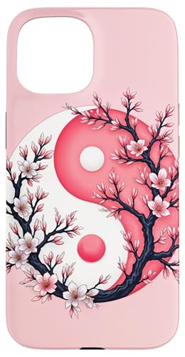 Yin Yang Kirschblüte Sakura Rose Floral Pink Yin und Yang Hülle für iPhone 15 von Floral Botanical Cherry Blossom Sakura Yin Yang