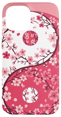 Yin Yang Kirschblüte Sakura Rose Floral Pink Yin und Yang Hülle für iPhone 15 von Floral Botanical Cherry Blossom Sakura Yin Yang
