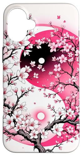 Yin Yang Kirschblüte Sakura Rose Floral Pink Yin und Yang Hülle für iPhone 16 Plus von Floral Botanical Cherry Blossom Sakura Yin Yang