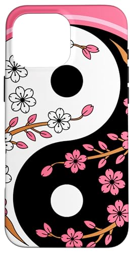 Yin Yang Kirschblüte Sakura Rose Floral Pink Yin und Yang Hülle für iPhone 16 Pro Max von Floral Botanical Cherry Blossom Sakura Yin Yang