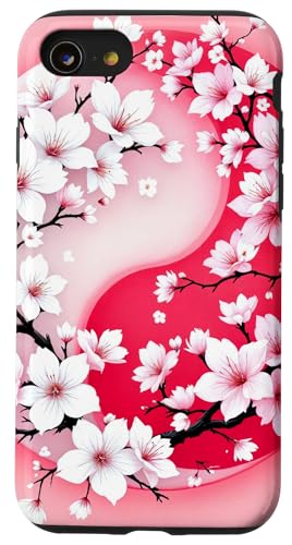 Yin Yang Kirschblüte Sakura Rose Floral Pink Yin und Yang Hülle für iPhone SE (2020) / 7 / 8 von Floral Botanical Cherry Blossom Sakura Yin Yang