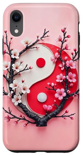 Yin Yang Kirschblüte Sakura Rose Floral Pink Yin und Yang Hülle für iPhone XR von Floral Botanical Cherry Blossom Sakura Yin Yang