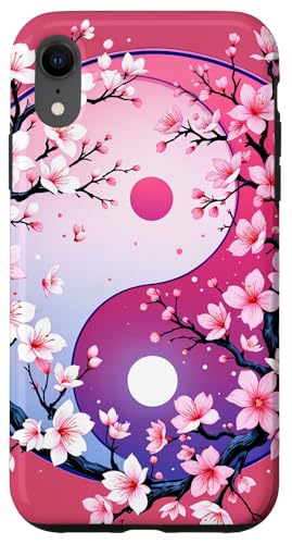Yin Yang Kirschblüte Sakura Rose Floral Pink Yin und Yang Hülle für iPhone XR von Floral Botanical Cherry Blossom Sakura Yin Yang