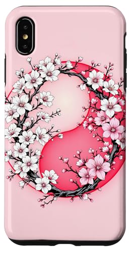 Yin Yang Kirschblüte Sakura Rose Floral Pink Yin und Yang Hülle für iPhone XS Max von Floral Botanical Cherry Blossom Sakura Yin Yang