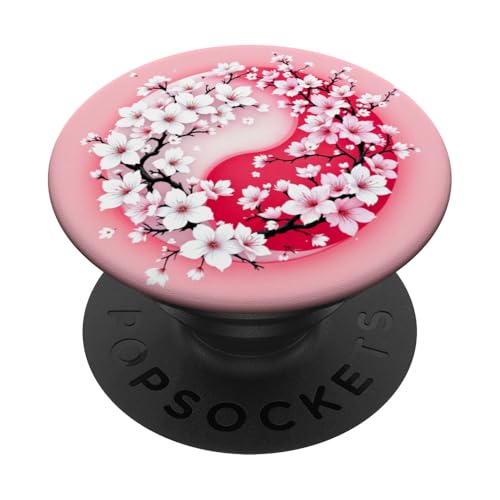 Yin Yang Kirschblüte Sakura Rose Floral Pink Yin und Yang PopSockets Klebender PopGrip Yin Yang Kirschblüte Sakura Rose Floral Pink Yin und Yang PopSockets Klebender PopGrip von Floral Botanical Cherry Blossom Sakura Yin Yang