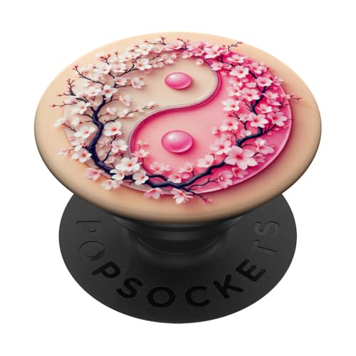 Yin Yang Kirschblüte Sakura Rose Floral Pink Yin und Yang PopSockets Klebender PopGrip Yin Yang Kirschblüte Sakura Rose Floral Pink Yin und Yang PopSockets Klebender PopGrip von Floral Botanical Cherry Blossom Sakura Yin Yang