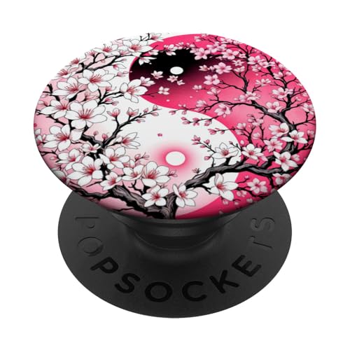 Yin Yang Kirschblüte Sakura Rose Floral Pink Yin und Yang PopSockets Klebender PopGrip Yin Yang Kirschblüte Sakura Rose Floral Pink Yin und Yang PopSockets Klebender PopGrip von Floral Botanical Cherry Blossom Sakura Yin Yang