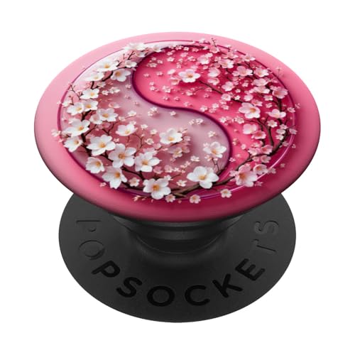 Yin Yang Kirschblüte Sakura Rose Floral Pink Yin und Yang PopSockets Klebender PopGrip Yin Yang Kirschblüte Sakura Rose Floral Pink Yin und Yang PopSockets Klebender PopGrip von Floral Botanical Cherry Blossom Sakura Yin Yang