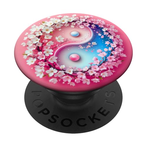 Yin Yang Kirschblüte Sakura Rose Floral Pink Yin und Yang PopSockets Klebender PopGrip von Floral Botanical Cherry Blossom Sakura Yin Yang