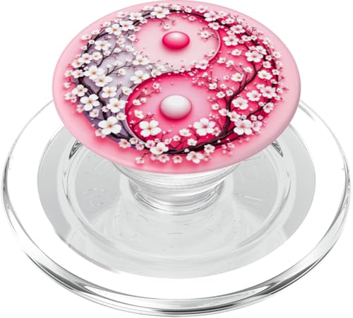 Yin Yang Kirschblüte Sakura Rose Floral Pink Yin und Yang PopSockets PopGrip für MagSafe von Floral Botanical Cherry Blossom Sakura Yin Yang