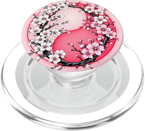 Yin Yang Kirschblüte Sakura Rose Floral Pink Yin und Yang PopSockets PopGrip für MagSafe von Floral Botanical Cherry Blossom Sakura Yin Yang