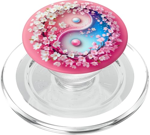 Yin Yang Kirschblüte Sakura Rose Floral Pink Yin und Yang PopSockets PopGrip für MagSafe von Floral Botanical Cherry Blossom Sakura Yin Yang