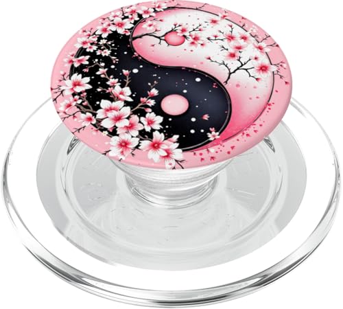 Yin Yang Kirschblüte Sakura Rose Floral Pink Yin und Yang PopSockets PopGrip für MagSafe von Floral Botanical Cherry Blossom Sakura Yin Yang