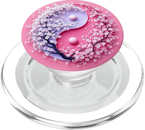 Yin Yang Kirschblüte Sakura Rose Floral Pink Yin und Yang PopSockets PopGrip für MagSafe von Floral Botanical Cherry Blossom Sakura Yin Yang