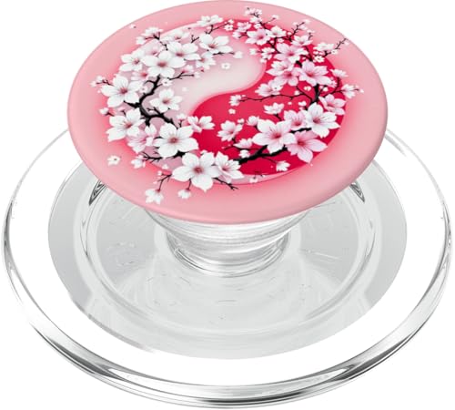 Yin Yang Kirschblüte Sakura Rose Floral Pink Yin und Yang PopSockets PopGrip für MagSafe von Floral Botanical Cherry Blossom Sakura Yin Yang