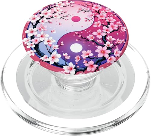 Yin Yang Kirschblüte Sakura Rose Floral Pink Yin und Yang PopSockets PopGrip für MagSafe von Floral Botanical Cherry Blossom Sakura Yin Yang