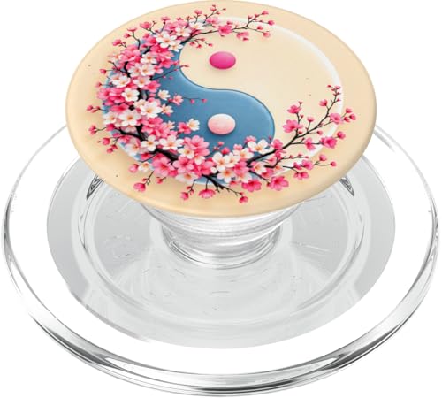 Yin Yang Kirschblüte Sakura Rose Floral Pink Yin und Yang PopSockets PopGrip für MagSafe von Floral Botanical Cherry Blossom Sakura Yin Yang