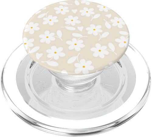 Floral Daisy Flower Designs Weiß – Magnolie mit weißen Gänseblümchen, Blumen Herz, Blätter PopGrip für MagSafe iPhone 12, 13, 14 von Floral Daisy Flower Designs