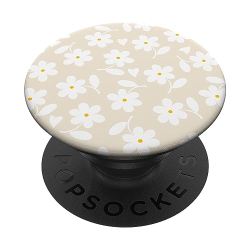Magnolie Weiß – weiße Gänseblümchen Blumen Herz Blätter PopSockets Klebender PopGrip Magnolie Weiß – weiße Gänseblümchen Blumen Herz Blätter PopSockets Klebender PopGrip von Floral Daisy Flower Designs