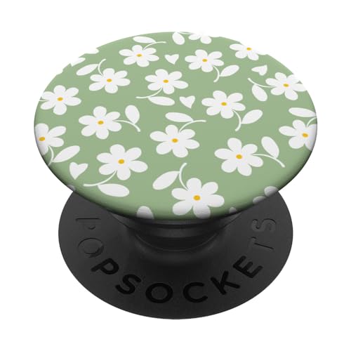 Floral Daisy Flower Designs - Matcha Green Gänseblümchen-Herzblätter. PopSockets Klebender PopGrip für Smartphones mit glatten, harten Plastikgehäusen in Grün, Schwarz Floral Daisy Flower Designs - Matcha Green Gänseblümchen-Herzblätter. PopSockets Klebender PopGrip für Smartphones mit glatten, harten Plastikgehäusen in Grün, Schwarz von Floral Daisy Flower Designs