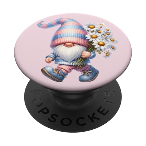 Cute Daisy Flower Accessories For Mom Floral Spring Gnome PopSockets Klebender PopGrip von Floral Daisy Flower Gifts With Funny Spring Gnomes