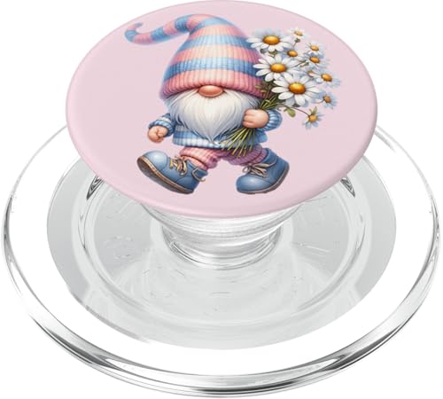 Cute Daisy Flower Accessories For Mom Floral Spring Gnome PopSockets PopGrip für MagSafe von Floral Daisy Flower Gifts With Funny Spring Gnomes