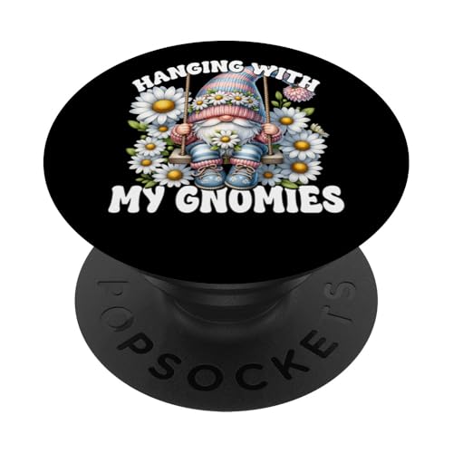 Floral Spring Must Haves With Daisy Flowers Gardening Gnome PopSockets Klebender PopGrip von Floral Daisy Flower Gifts With Funny Spring Gnomes
