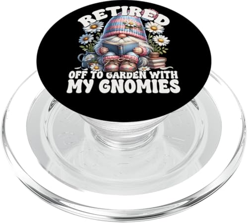 Funny Retirement Plan For Librarian And Retired Teacher PopSockets PopGrip für MagSafe von Floral Daisy Flower Gifts With Funny Spring Gnomes