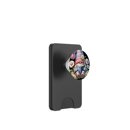 Reading Book Gnome Graphic For Bookworm And Flower Lover PopSockets PopWallet für MagSafe von Floral Daisy Flower Gifts With Funny Spring Gnomes