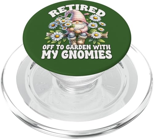 Retired Gnome For Women And Daisy Mom Funny Retirement Plan PopSockets PopGrip für MagSafe von Floral Daisy Flower Gifts With Funny Spring Gnomes