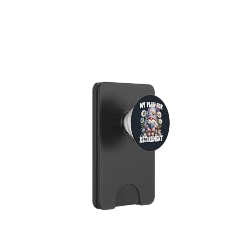 Retired Teacher Gnome Reading A Book Funny Retirement Plan PopSockets PopWallet für MagSafe von Floral Daisy Flower Gifts With Funny Spring Gnomes