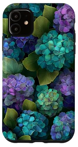 Hortensie Natur Bunte Blume Blau Rosa Hülle für iPhone 11 Hortensie Natur Bunte Blume Blau Rosa Hülle für iPhone 11 von Floral Designs by Dennex