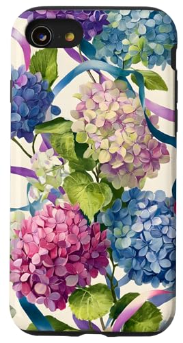 Hortensienband Natur Frühling Floral Hülle für iPhone SE (2020) / 7 / 8 von Floral Designs by Dennex