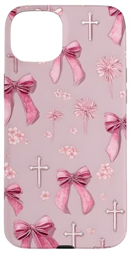 Rosa Schleifen Kreuze Floral Spring Hülle für iPhone 15 Plus Rosa Schleifen Kreuze Floral Spring Hülle für iPhone 15 Plus von Floral Designs by Dennex