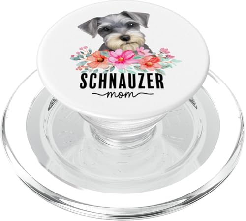 Schnauzer with Flowers Dog Mom Cute Pet Owner Lover PopSockets PopGrip für MagSafe von Floral Paws & Breeds Decor