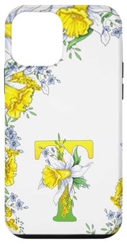 Daffodil Flower Monogramm Boho Bloom Letter T Art Initial Hülle für iPhone 12 mini Daffodil Flower Monogramm Boho Bloom Letter T Art Initial Hülle für iPhone 12 mini von Floral Yellow Art Personalized Garden Fun