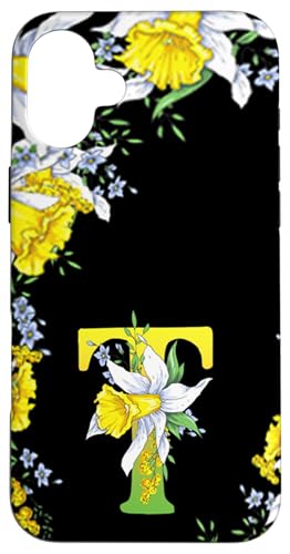 Daffodil Flower Monogramm Boho Bloom Letter T Art Initial Hülle für iPhone 16 Plus Daffodil Flower Monogramm Boho Bloom Letter T Art Initial Hülle für iPhone 16 Plus von Floral Yellow Art Personalized Garden Fun
