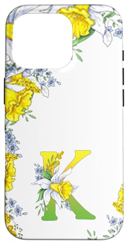 Narzissenblume Monogramm Boho Bloom Buchstabe K Kunst Initiale Hülle für iPhone 16 Pro Narzissenblume Monogramm Boho Bloom Buchstabe K Kunst Initiale Hülle für iPhone 16 Pro von Floral Yellow Art Personalized Garden Fun