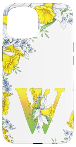 Narzissenblume Monogramm Boho Bloom Buchstabe W Art Initiale Hülle für iPhone 15 Narzissenblume Monogramm Boho Bloom Buchstabe W Art Initiale Hülle für iPhone 15 von Floral Yellow Art Personalized Garden Fun