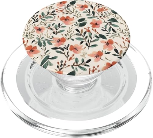 PopSockets Botanische Blüten Blätter Blumenmuster Ästhetik Aquarell PopGrip für MagSafe iPhone 12, 13, 14 Transparent von Florale Geschenke & Blumen Designs